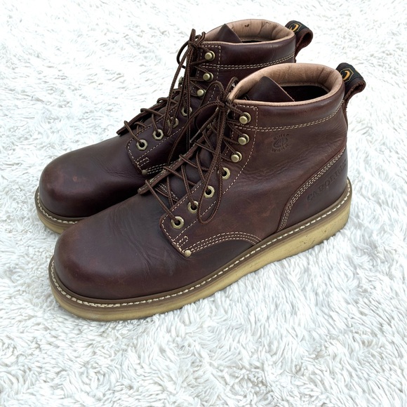 Carolina 6” Waterproof Broad Toe Wedge Leather Work Boots Sz 11.5D